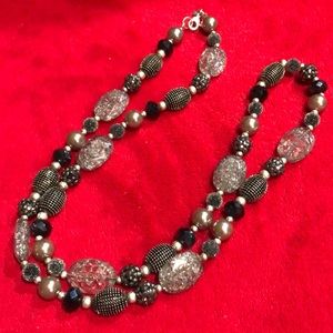 Black and silver necklace